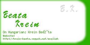 beata krein business card